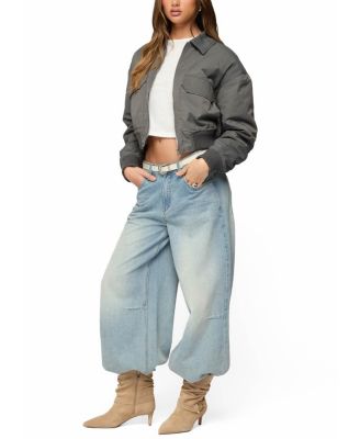 Dolan Ruched Oversized Bomber Jacket