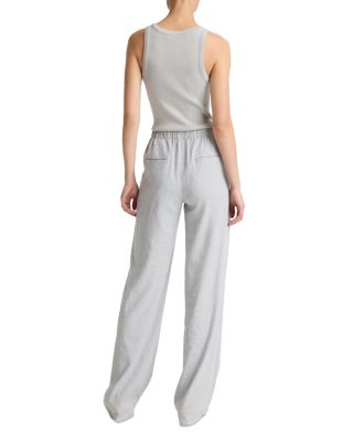 Linen-Blend High-Rise Pull-On Pant