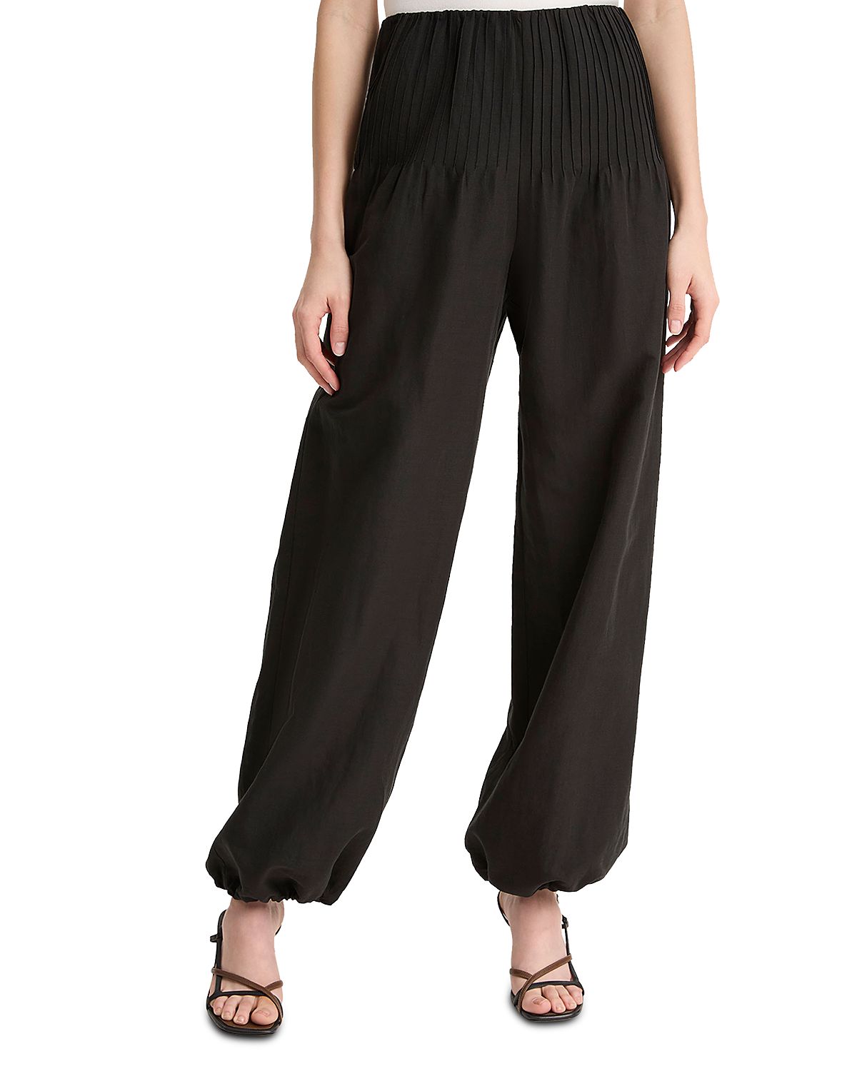 Vince High Waist Pintuck Pants