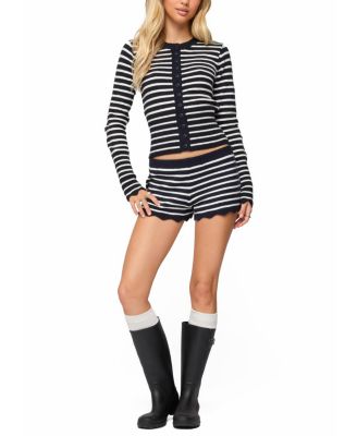 Soren Contrast Striped Knit Cardigan