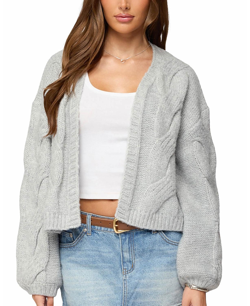 Edikted Braiden Chunky Cable Knit Cardigan
