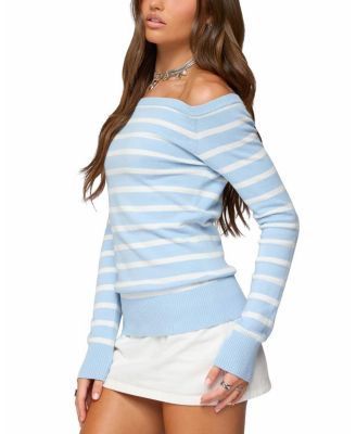 Lori Striped Off Shoulder Sweater