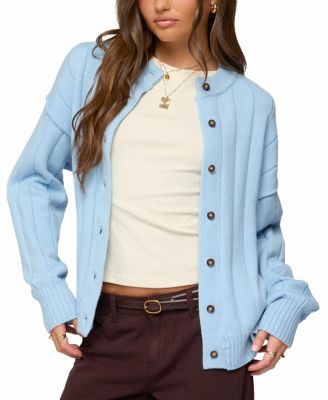 Joanie Wide Ribbed Knit Cardigan