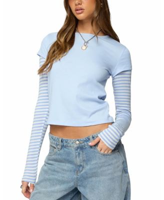 Stripey Layered Long Sleeve T Shirt