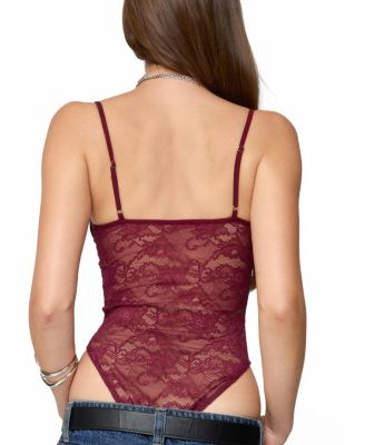 Strappy Sheer Lace Bodysuit