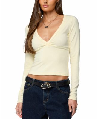 Doron V Neck Long Sleeve Top