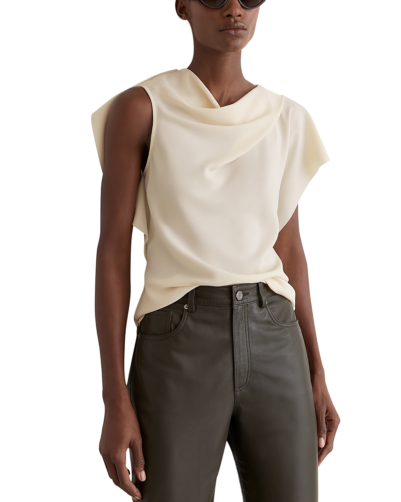 Reiss Natalie Drape Neck Shell Top