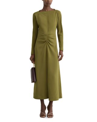 Adrianna Ruched Long Sleeve Midi Dress