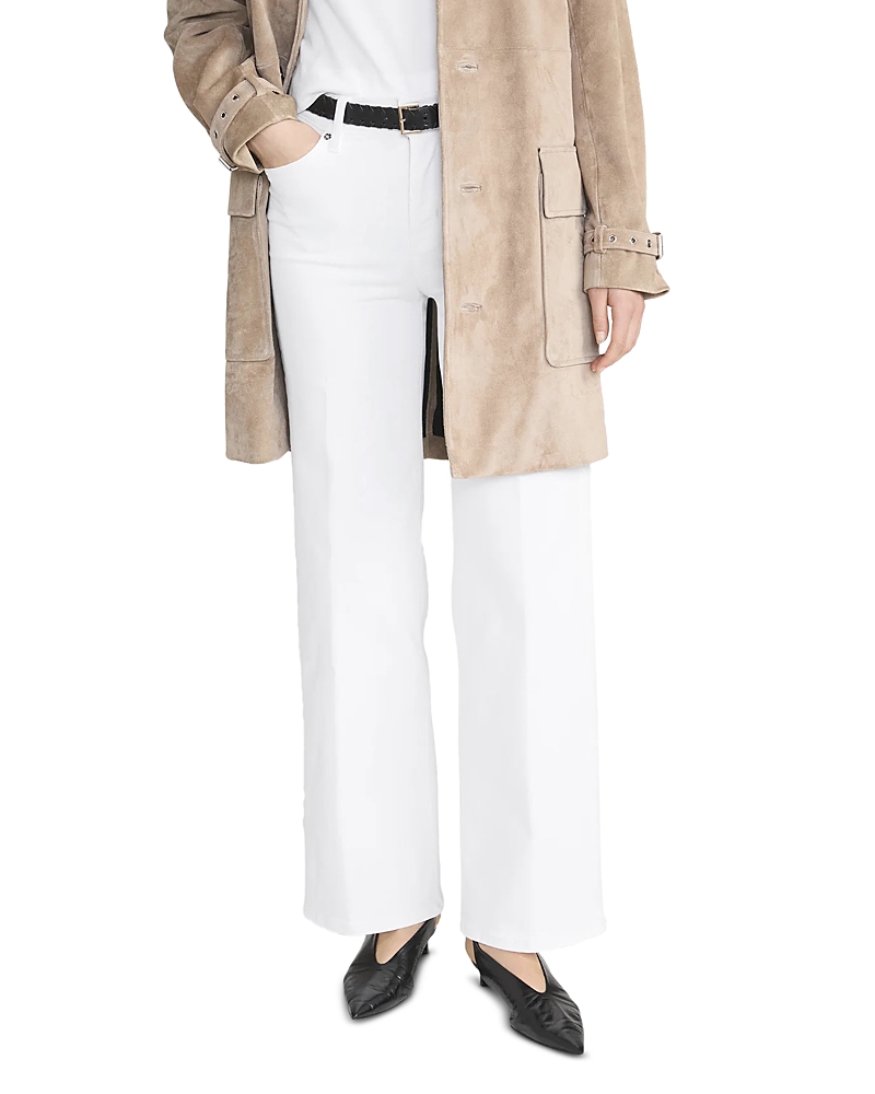 Frame Le Slim Low Rise Palazzo Jeans in White