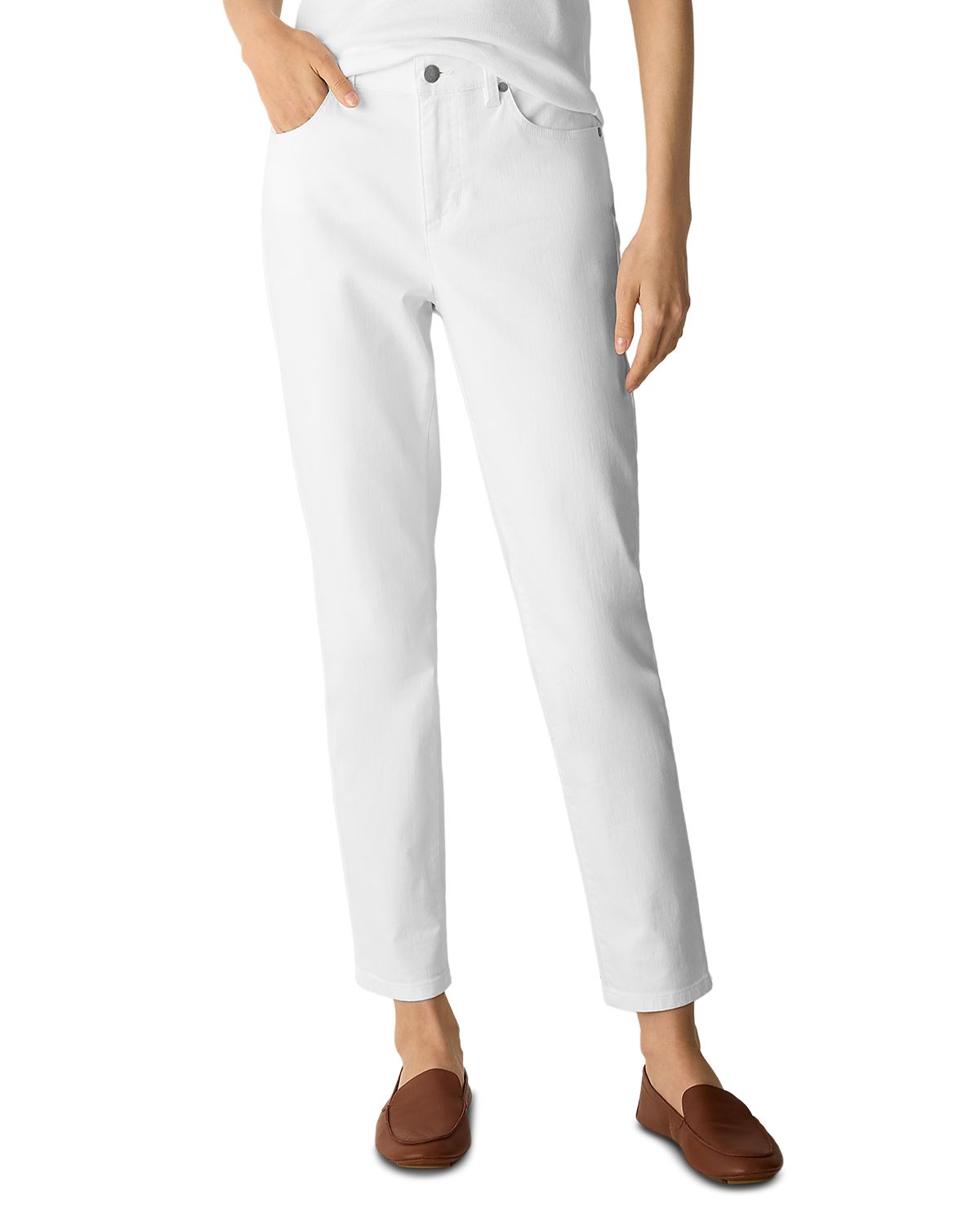 Eileen Fisher High Waist Slim Ankle Jeans