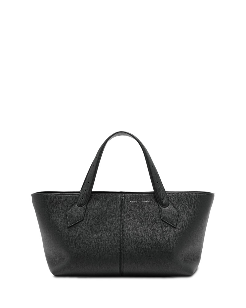 Proenza Schouler East West Chelsea Suede Tote in Black Leather