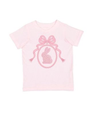 Girls' Bunny Locket Pearl Patch Easter Short Sleeve T-Shirt - Baby, Little Kid
