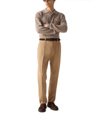 Cotton & Wool Pleated Pants