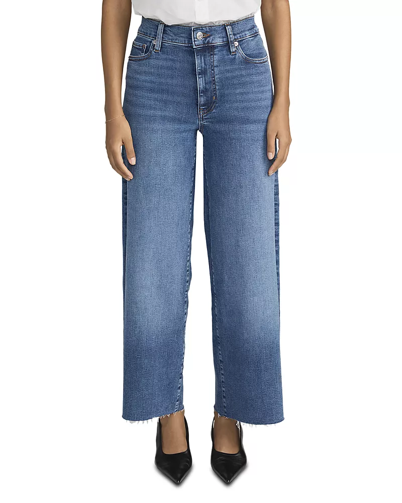 Frame Le Pixie Slim Palazzo High Rise Jeans in Canals Raw