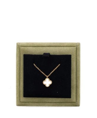 Sweet Alhambra Pendant Necklace 18K Gold and Mother of Pearl 16"