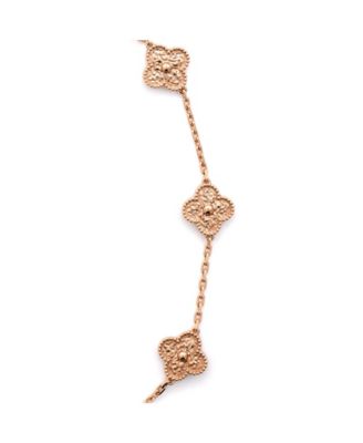 Vintage Alhambra 10 Motifs Necklace 18K Rose Gold 16.25"