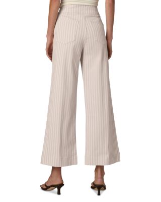 The Ellia Ankle Wide Leg Jeans in Natural Stripe