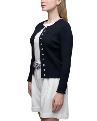 Ribbed Knit Cardigan Sweater 