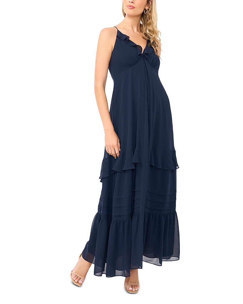 1.state Ruffle Trim Babydoll Maxi Dress