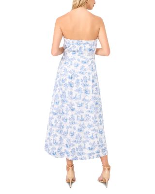 Strapless Tie Waist Midi Dress