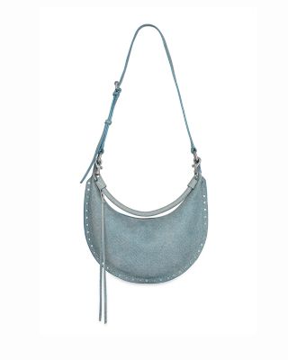 Darren Small Denim Look Suede Crescent Crossbody