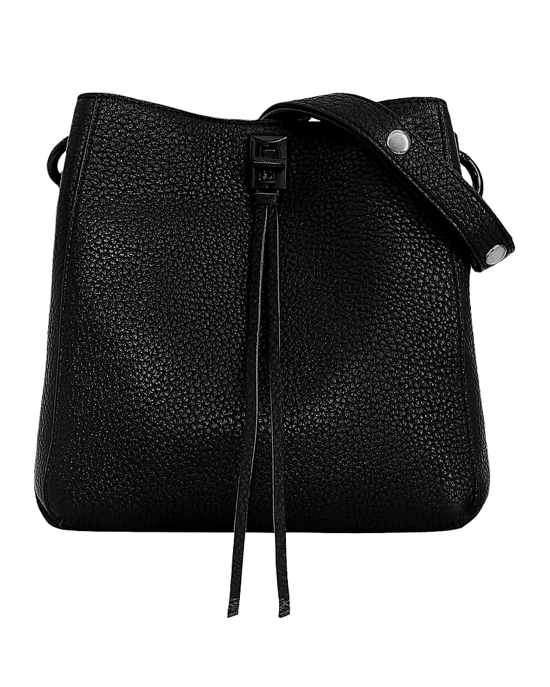 Rebecca Minkoff Darren Medium Black Pebbled Leather Shoulder Bag
