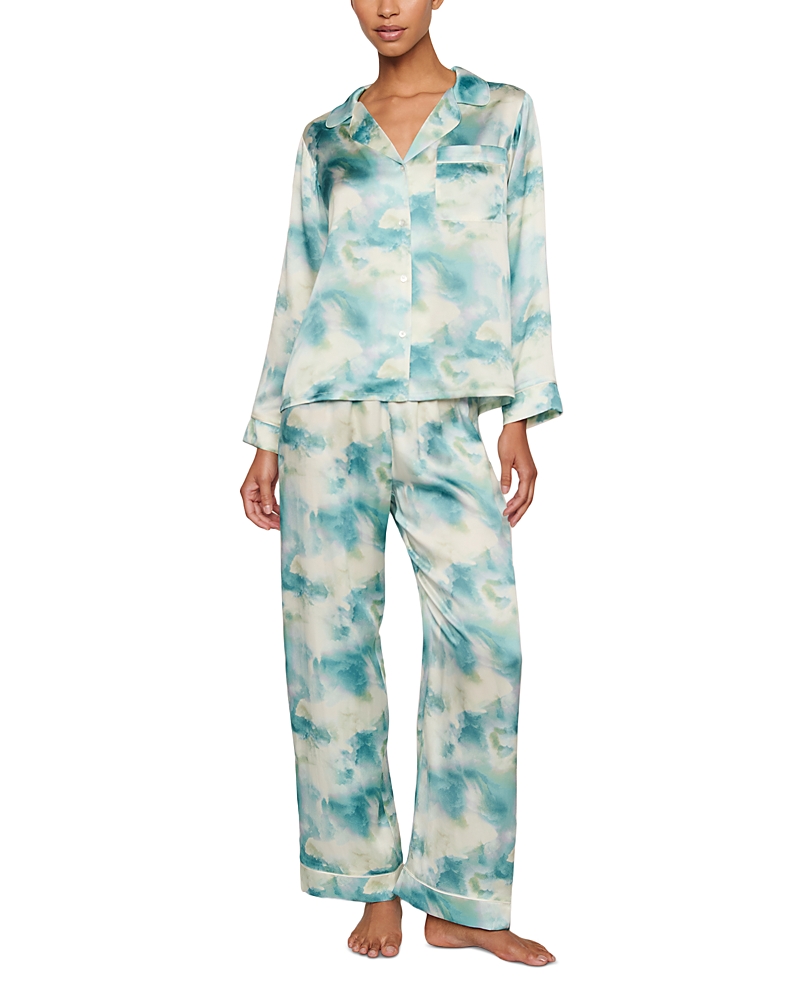 Eberjey Inez Printed Washable Silk Long Pajama Set