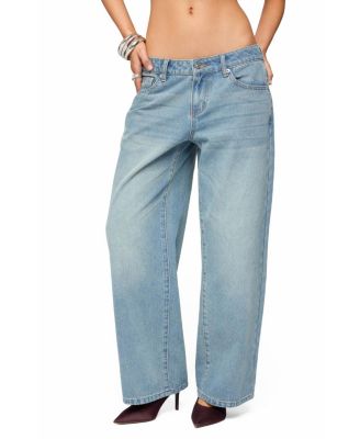 Petite Raelynn Light Rinse Wash Low Rise Baggy Jeans