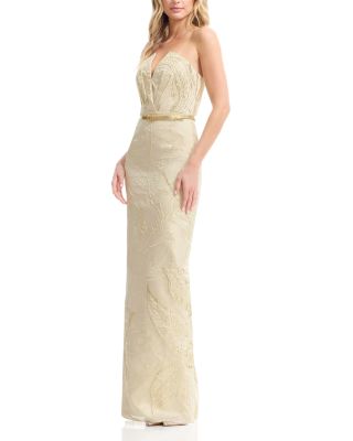 Kahlani Draped Belted Sheath Gown