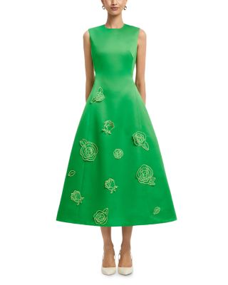 Cleo Appliqu&eacute; Sleeveless Midi Dress