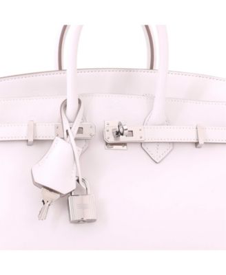 Birkin 25 Handbag Grey Swift with Palladium Hardware