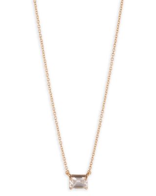 Cubic Zirconia Pendant Necklace, 16"