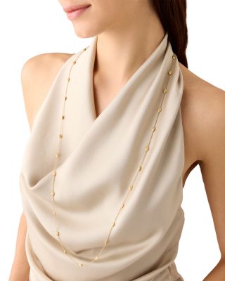 18K Yellow Gold Siviglia Textured Link Long Chain Necklace, 36"