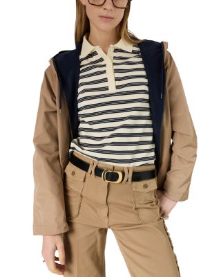 Gerard Darel Jordane Reversible Hooded Jacket In Blue