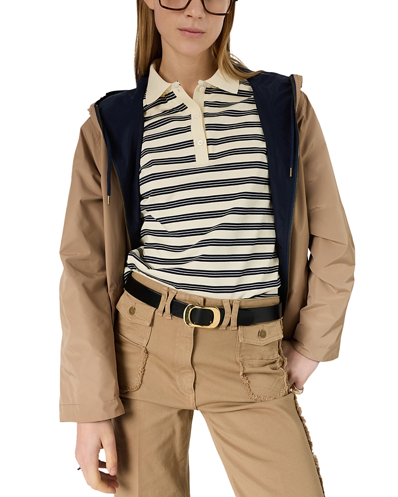 Gerard Darel Jordane Reversible Hooded Jacket In Blue