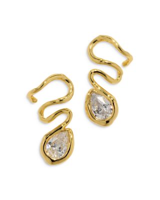 Asterales Floating Cubic Zirconia Vine Drop Earrings