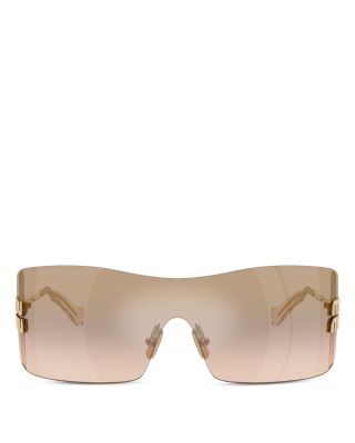 Rectangular Shield Sunglasses, 144mm