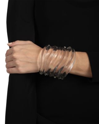 Liquid Lucite Wide Ripple Cuff Bracelet
