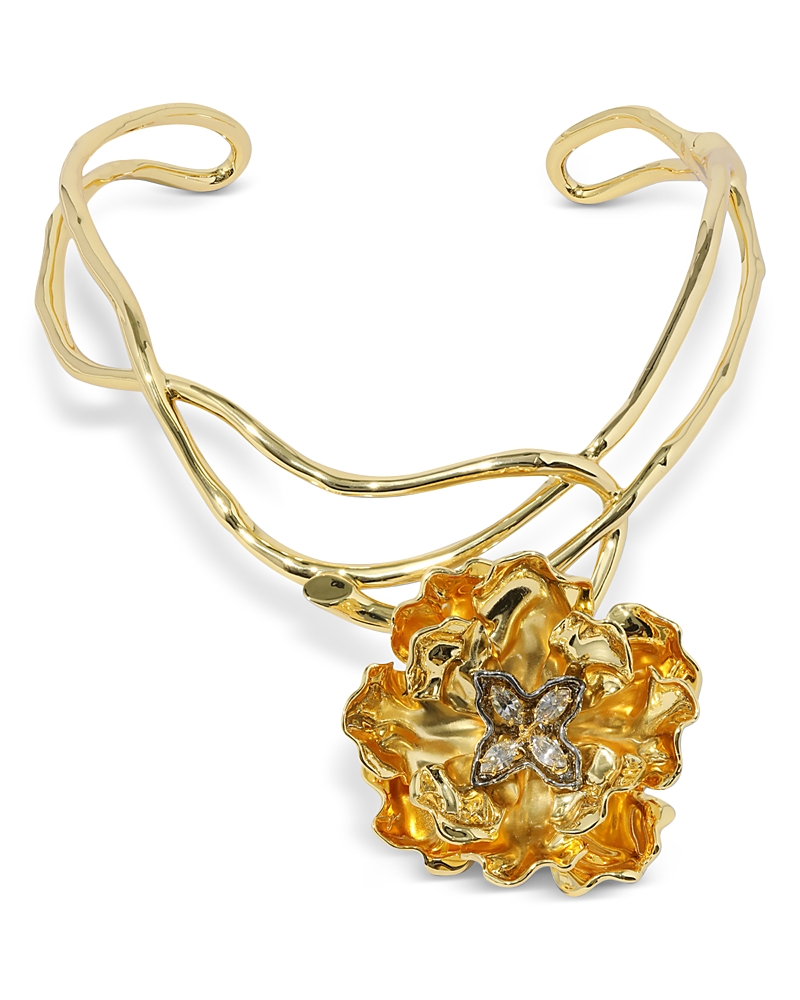 Alexis Bittar Jardin Crystal Rose Structured Collar Pendant Necklace