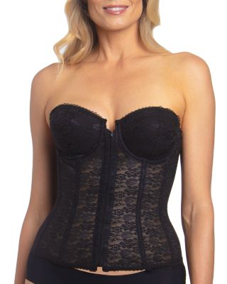 Francesca Lace Front Closure Strapless Longline Corset Bra