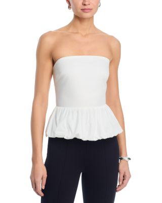 Lucy Paris Ariana Strapless Top In White