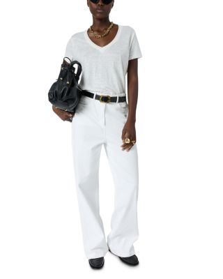 Mirana Linen V Neck Top