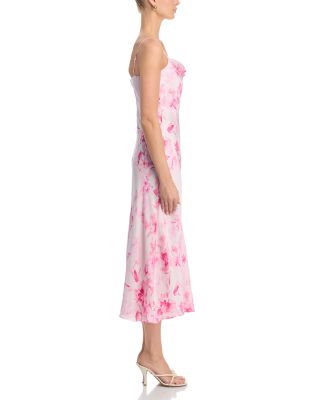 Oona Satin Sophie Floral Midi Dress