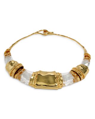 Lucite Brutalist Collar Necklace, 16"