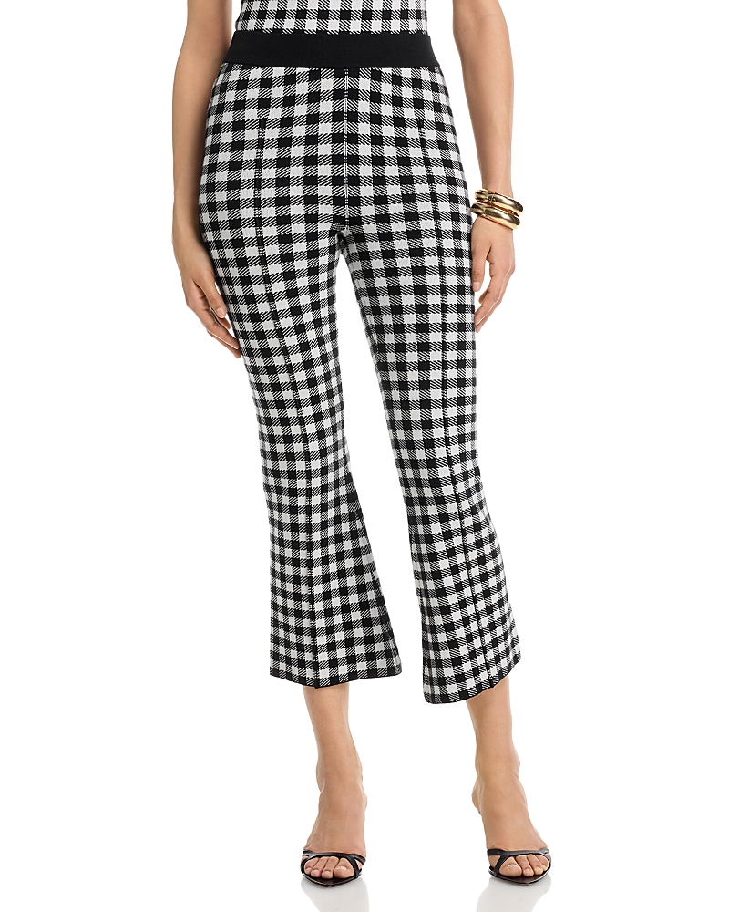 Aqua Gingham Knit Pants - Exclusive