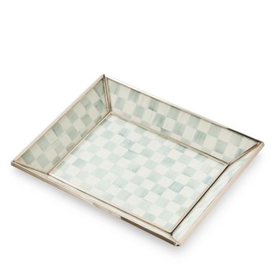 Sterling Check Small Glass Tray