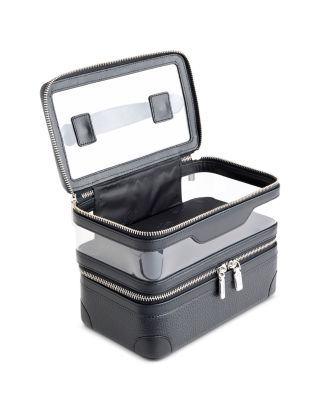 Double Decker Leather Cosmetic Bag