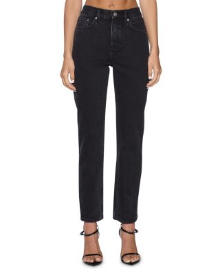 Pinup High-Rise Straight Jeans in Black