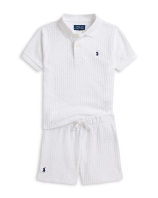Boys' Cable Terry Polo Shirt & Shorts Cover-Up Set - Little Kid