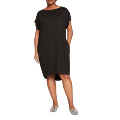 Universal Standard Plus Helen Liquid Jersey Shift Dress In Black